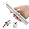 Waterproof Travel Round Designer Keychain 7days Weekly Medicine Storage Small Aluminum Pillbox Case