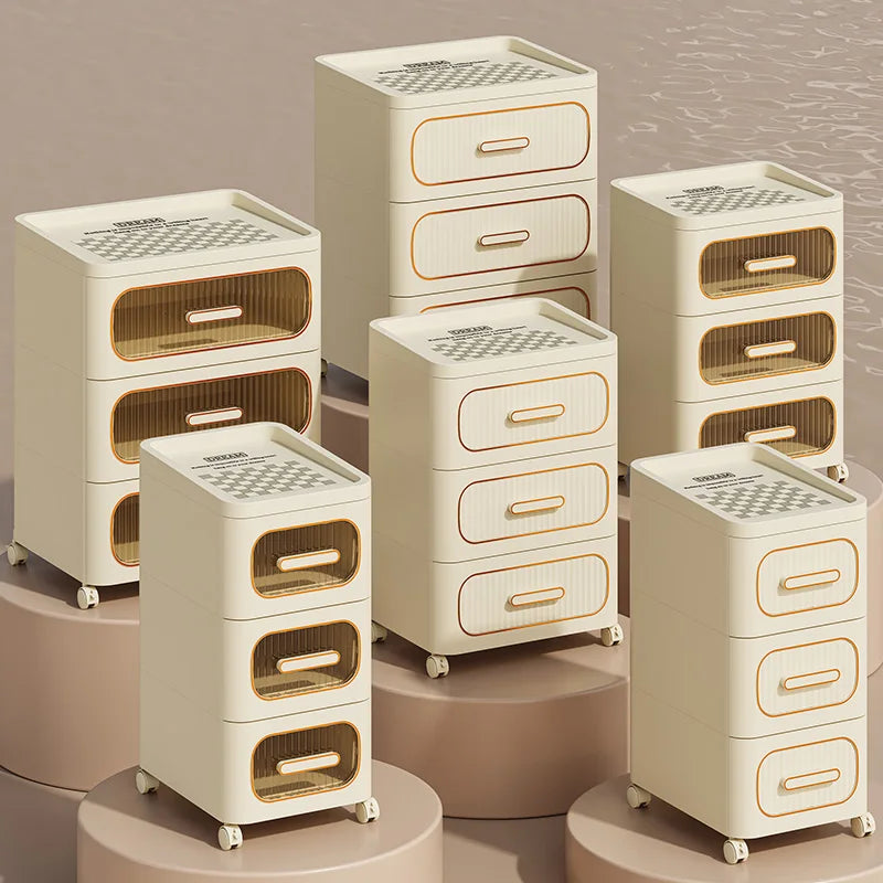 Multi-Layer Plastic Drawer Cabinet Organizer and Storage Wardrobe Chest Drawers Storage Cabinet Multi Functional Bedside Table