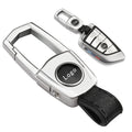 Car Styling Leather Keyring Zinc Alloy Car Emblem Key Ring Keychain Metal Key Chains for Car