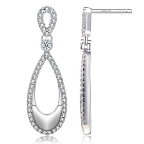 Water Drop Shape Statement Earrings 925 Silver Jewelry Dangle Earrings Fine Jewelry Earrings