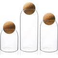 17oz/27oz/40oz  Handmade Airtight Canister Modern Clear Glass Dry Food Storage Jars for Ball Cork Lid for Kitchen Use