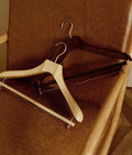 LAVINIA HOME Beech Wood Hanger Luxury Antique Wide Shoulder  Coat Hanger with Square Flat Gold Family Use Luxury Suits Hanger