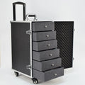 Professional Jewelry Trolley Collection Case Lock Closure Impact Resistant Eco-friendly PU Leather Aluminum Frame High Jewelry