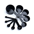 Low Price Plastic Measuring Cup Spoon Set Mini Measuring Spoons Baking Measuring Cup and Spoon Black