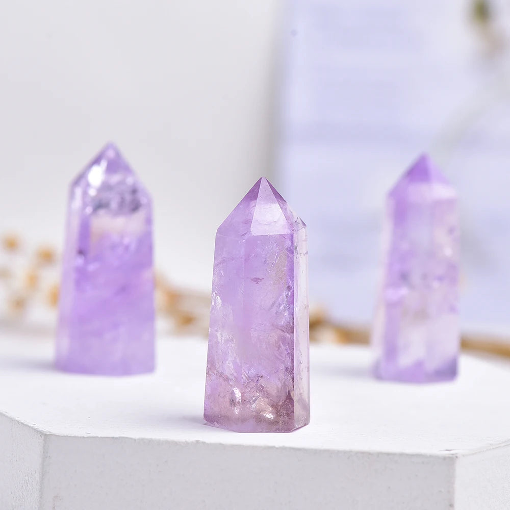 Natural Brazilian Amethyst Healing Crystals Points Crystal Wands for Sale