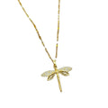 DAIHE Light Luxury Personality Empty Dragonfly Gold Necklace Female Collarbone Chain Titanium Steel Pendant Necklace