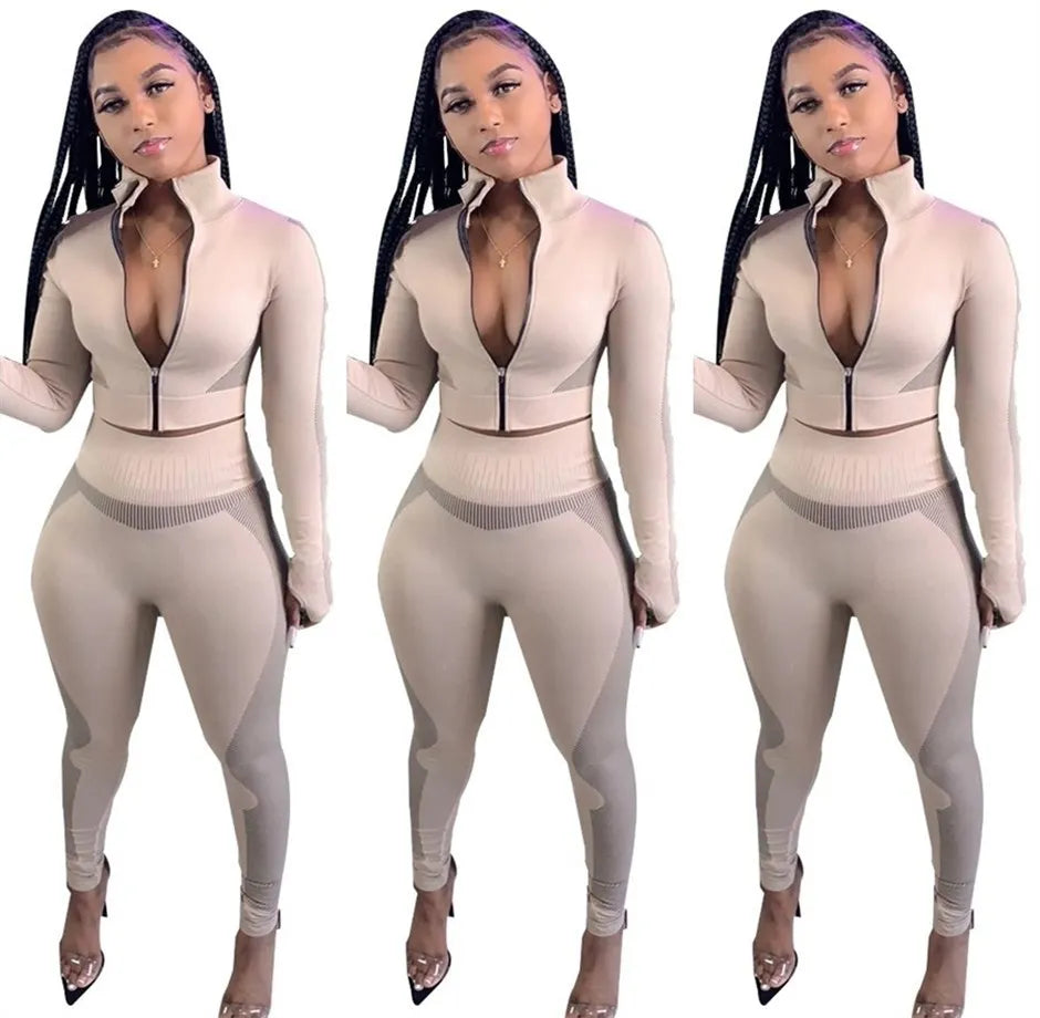 2022 New Arrival Designer Clothes Famous Brands Women Breathable Fitness Casual Suit Sports Fitness Suit Women Two Piece Set