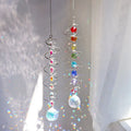 Spiral Wind Spinner Suncatcher Crystal Ball  Wind Chimes Rainbow Maker Swivel Hook Garden Decor