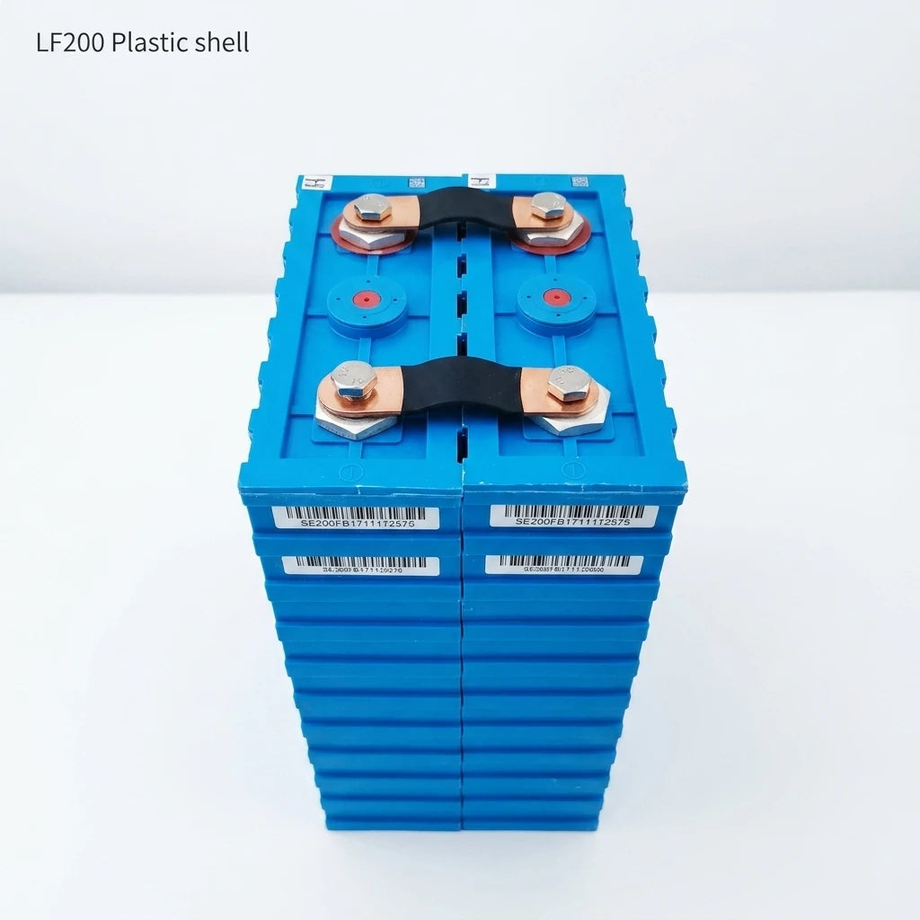 High Safety 3.2V 200Ah LiFePO4 Battery Cell Flame Retardant Plastic Shell 3000 Cycles for Solar PV Home Energy Storage HESS Akku