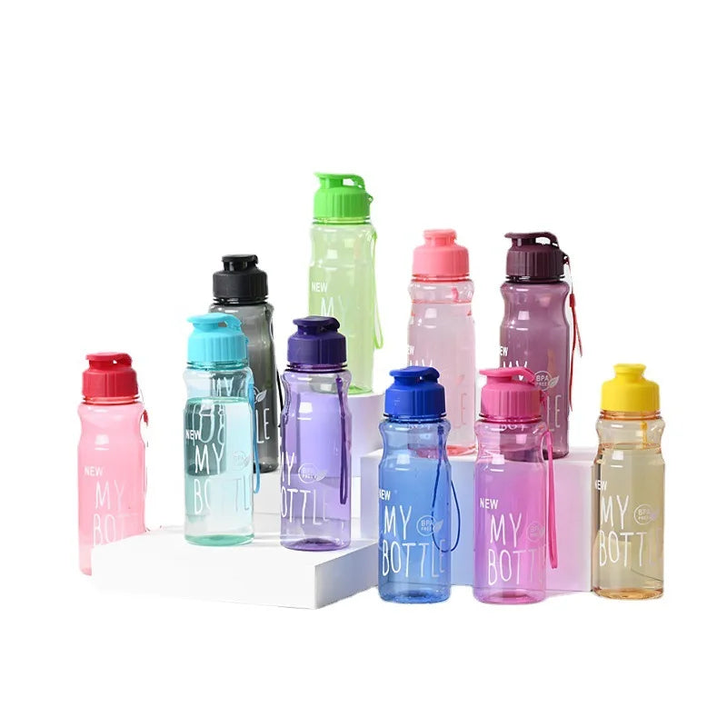 Portable Plastic Handheld Cup for Outdoor Sports Daily Use by Students Press-Flip Design Water Bottles