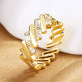 Wholesale Female Wedding Engagement Alloy Brass Zircon Beads Paved Finger Ring Bands 7mm Wide Women