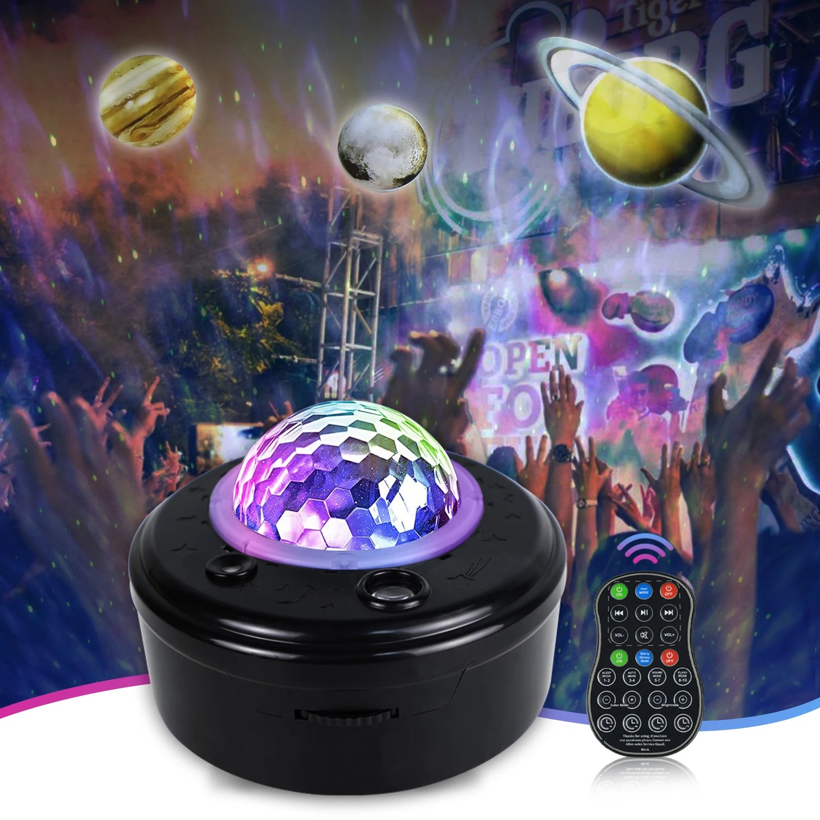 YSH 10 Planets Led Disco Laser Lamp Star Projector Dance Light Starry  Cloud Lamp Party for Kid Bedroom DJ Led Disco Night Light