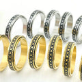 Hawaii Spinner Ring Titanium Stainless Steel Stress Relieving Anxiety Engagement Wedding Promise Band for Women Size 9-14