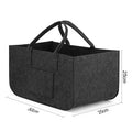 YUJIN Felt Bag for Firewood Foldable Wood Basket with Pocket