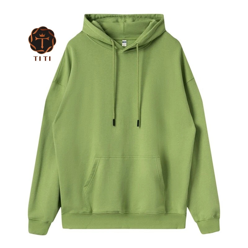 Wholesale High Quality French Terry Hoodie for Men Plus Size Pullover Embroidered Design Heavyweight Solid Pattern Blank Hoodie
