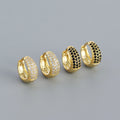 Luxury Gothic Wedding Earrings for Ladies 925 Sterling Silver with Wide Black Zircon Trendy Gold Plating for Parties Gifts