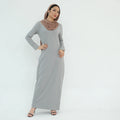 Loriya Fashion Women Soft Stretchy Islamic Clothing Bottom Dress Ladies Abaya Inner Dress Abaya Women Muslim Dress