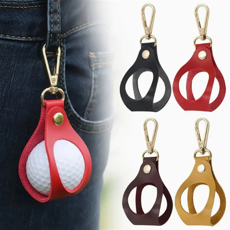 Portable Leather Golf Waist Hang Bag with Single Ball Carrier Pouch Small Portable Golf Ball Storage Pack Golf Supplies