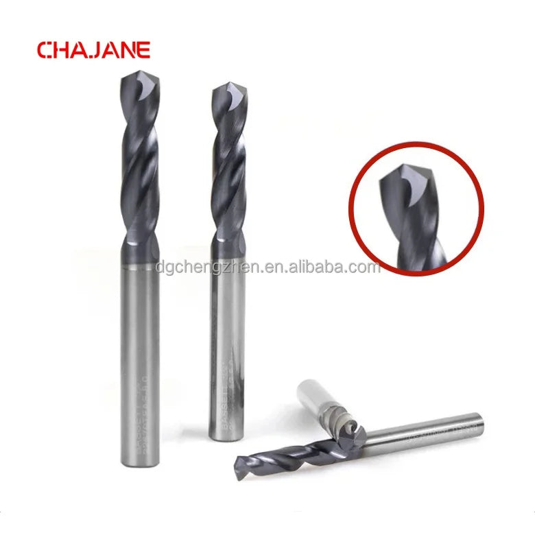 High Performance 60HRC 2-Flute Carbide Twist Drill - AlTiN Coated 1-13mm Alloy Bit for Stainless Steel/Copper RoHS