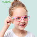 Fashion Blu-ray Anti-Blue Light Silicone Glasses Frame for Kids Boys and Girls in Red and Pink Healthy Material Plastic Frame
