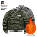 Thicken Padded Quilted Blank Varsity Wholesale Custom Unisex Clothes Bomber Jacket Men