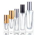 Square Portable Square Round Empty Refillable Glass Spray Perfume Bottle With Fine Mist Sprayer and Black Cap