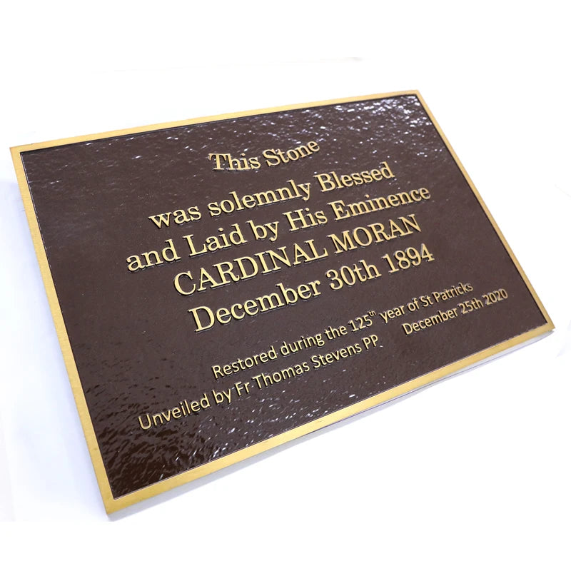 Custom Brass Door Plate Engraved Memorial Cast Metal Plaque Wayfinding Signage