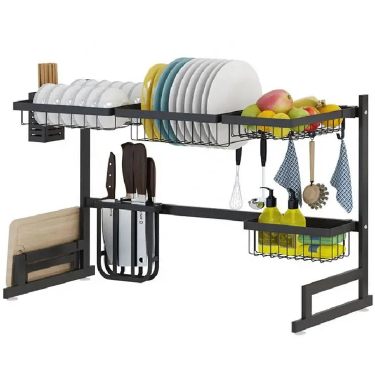 Multifunctional Stainless Steel Kitchen Tool Storage Shelf Drain Dish Rack
