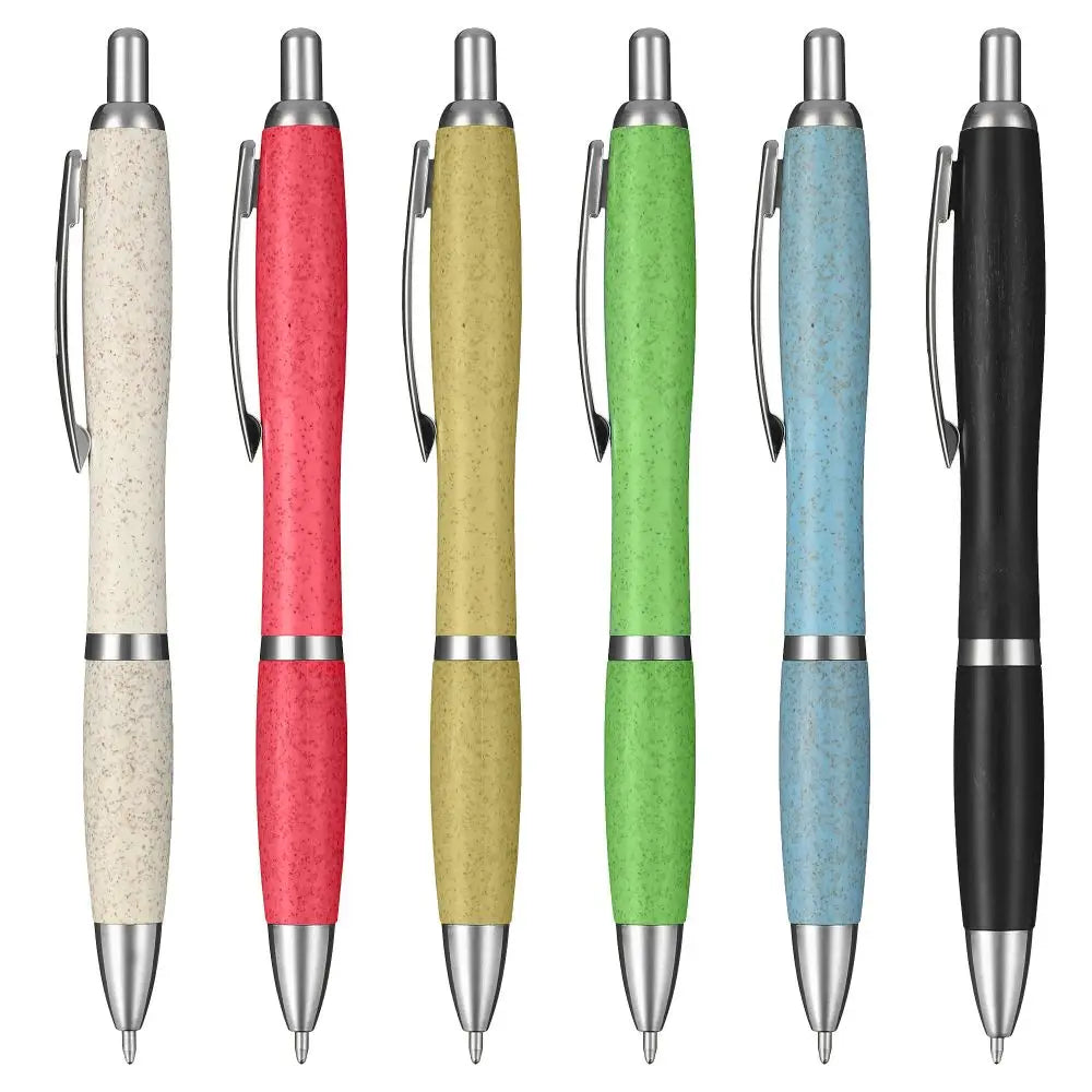 Wholesale Design Retractable Wheat Straw Pen Recycled Eco Friendly Wheat Straw Material Custom Logo Pen Promotional Gifts EP002