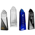 Adl Wholesales Awards High-Quality Mountain Peak Shape Crystal Glass Trophy Awards Black Blue Clear White Awards