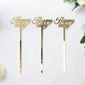 Free Sample New Design 3mm Gold Mirror Acrylic Stir Stick Stirring Rod with Customized logo and Text for Birthday Party Event