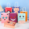 Creative Colorful Custom Cartoon Theme Kraft Paper Promotional Party Gift Packaging Paper Bags With Handle