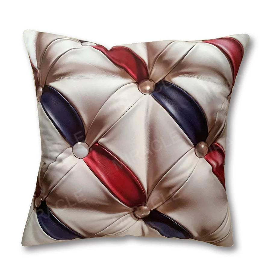 Other Home Textile Products Custom Cushion Cover Luxury Decorative Pillow Cover Neutral Color Faux Leather Pillowcases