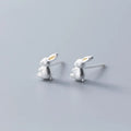 Cute Lovely Rabbit Shape Small Studs Women 925 Sterling Silver Fashion Jewelry Earrings