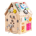 Montessori Baby Wooden Multifunctional Rotatable Busy House Educational Learning Life Skills Teaching Aids Gift Toys for Kids