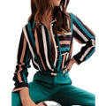 Casual Versatile Women's Shirt Simple Casual Short Fashion Printed Long Sleeved Shirt