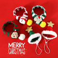 Pet Christmas Striped Scarf Cartoon Cute Plush Dog Scarf Puppy Christmas Gift Scarf Pet Christmas Accessories