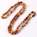 New 12 Colors 8mm Knotted Women Gemstone Colorful Agate Necklace  Natural Stone Necklace