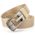 TUSHI Men's Business Casual Belts Custom Wholesale Black Nylon Adjustable Fabric Automatic Zinc Alloy Buckle Outdoor Use