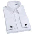 High Quality Men's Formal Dress Shirt Long Sleeve French Cuff Suit Anti-Wrinkle Poplin Breathable Comfortable Solid Plus Size