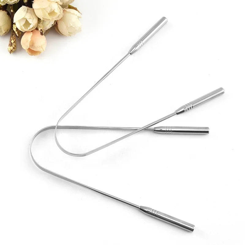 Portable 100% Stainless Steel U-Shaped Metal Tongue Cleaner Premium Tongue Scraper for Hygiene