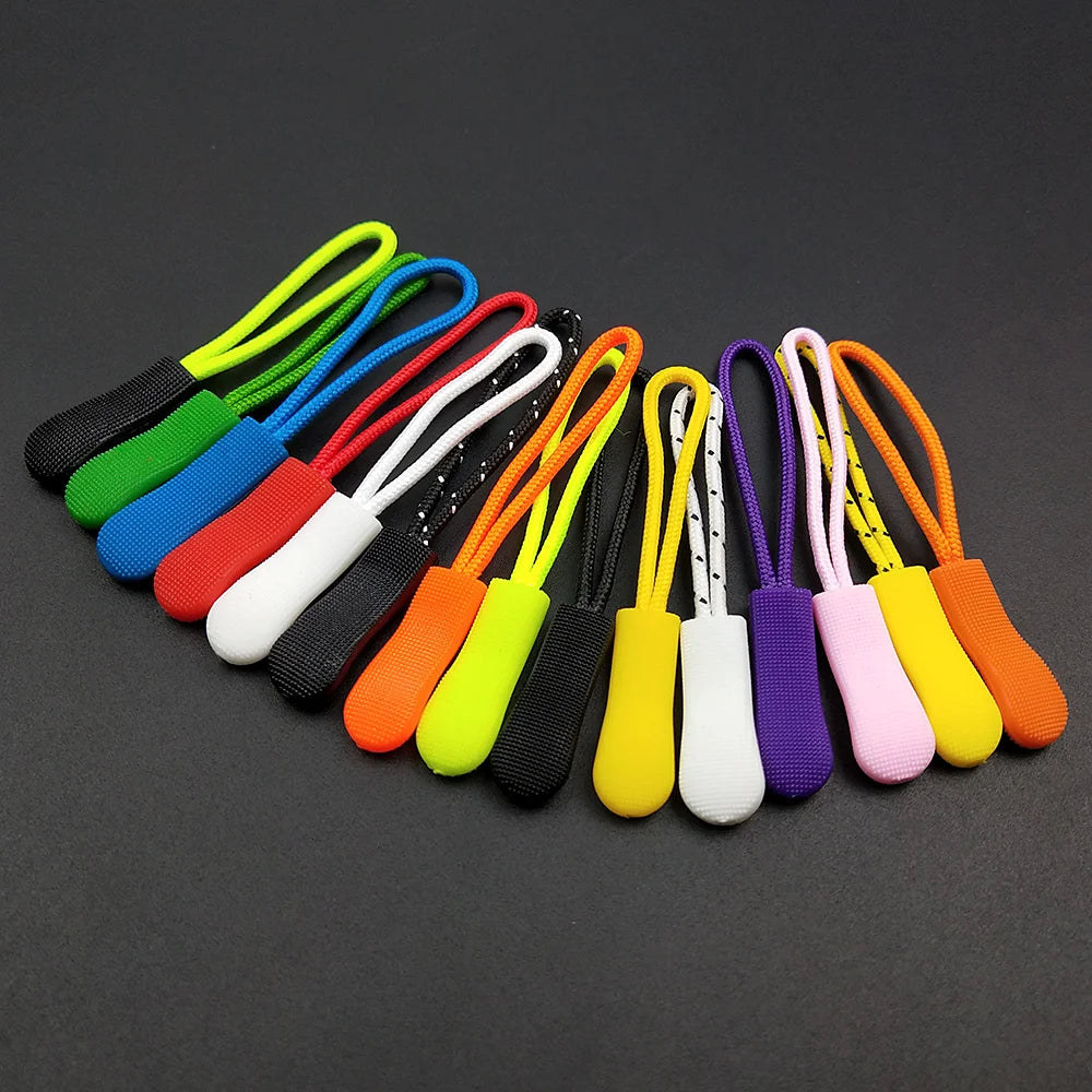 10pcs/lot Zipper Pull Rope End Fit Zippers Puller Zip Head Replacement Clip Buckle Fixer Suitcase Clothing Home Textiles