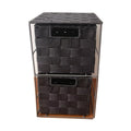 Simple 2-Layer Woven Nylon Storage Cabinet with Removable Drawers Plastic Furniture for Living Room Bedding Stackable Design