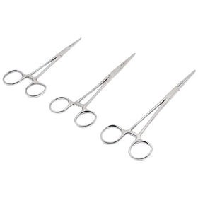 Stainless Steel Hemostatic Forceps Surgical Forceps Tool Hemostat Locking Clamps Forceps Fishing Pliers Curved/Straight Tip