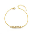 Mother's Day Gift Zircon Mama Charms Women Fine Jewelry 925 Sterling Silver Jewelry Bracelets