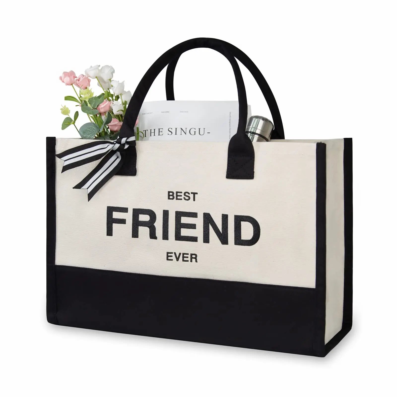 FAMA Authorized Oversize Women's Canvas Travel Tote Bag Handbags with Canvas Printing for Shopping