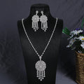 Necklace Long Tassel Pendant Mirco Paved Zirconia Necklace Earring Jewelry Set for Middle East Market