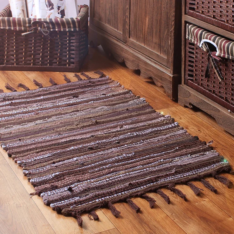 Y-Z Nordic Cotton Linen Christmas Modern Rectangle Hotel Home Decor Bedroom Floor Mat Kids Living Room Carpets and Rugs