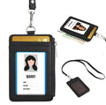 Hot Sale Wallet Case With Neck Lanyards for Id Badges Fashion PU Leather Business Credit ID Card