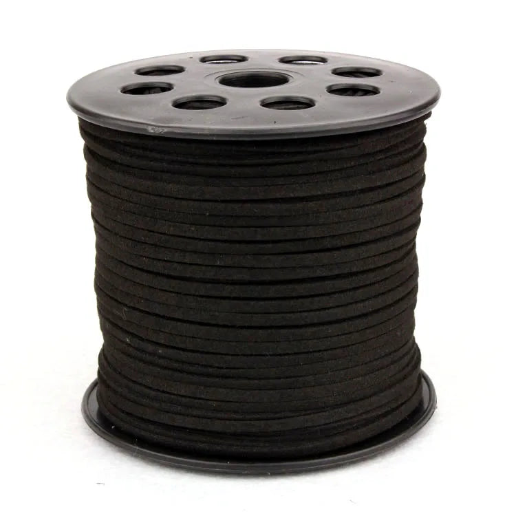 ST1015 Faux Rainbow Black Suede Leather CordSuede Leather Ribbon CordLace Leather Cord